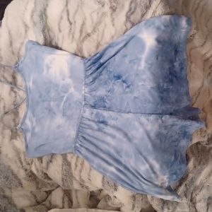 Baby blue romper open back